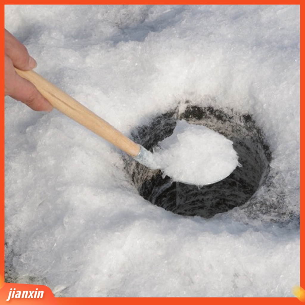 (In Stock) Saringan Pancing Es Desain Ergonomis Padat Ultra Long Portable Winter Ice Strainer Sendok Galvanis Untuk Outdoor