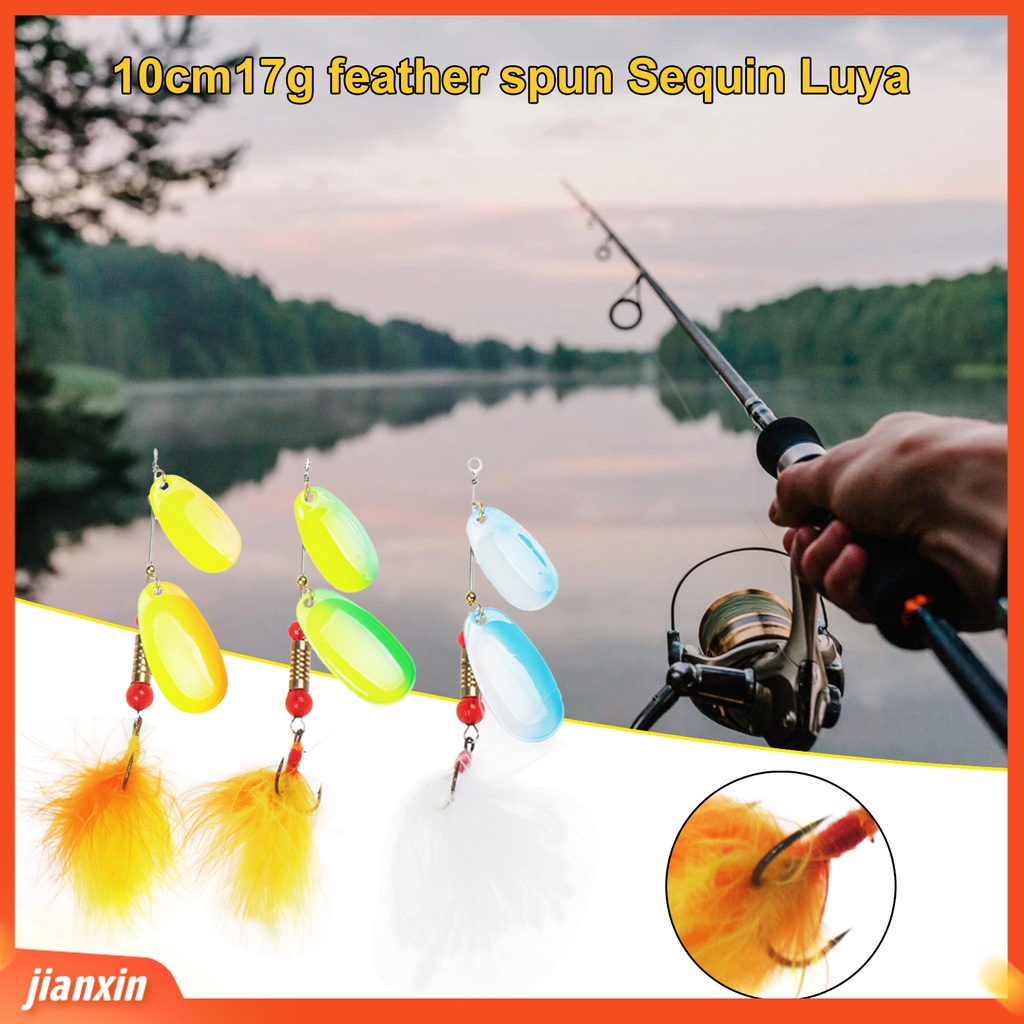 (In Stock) 10cm 17g Spinner Sequin Lures Warna Cerah Eye-Catching Zinc Alloy Forging Perawatan Berputar Sequin Lure Untuk Angling
