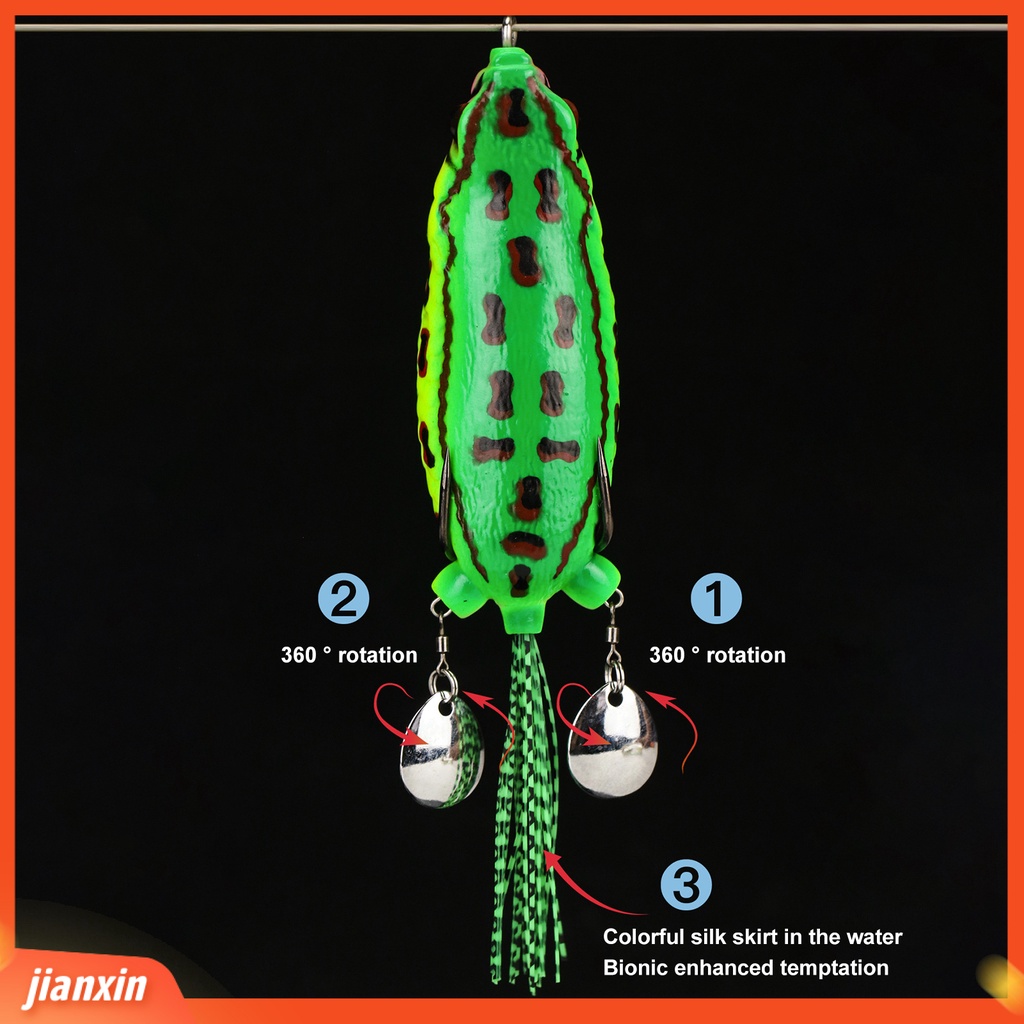 (In Stock) 9cm /25g Silikon Umpan Kodok Besar Warna-Warni Irisan Ganda Payet Lembut Buatan Umpan Katak Memancing Aksesori