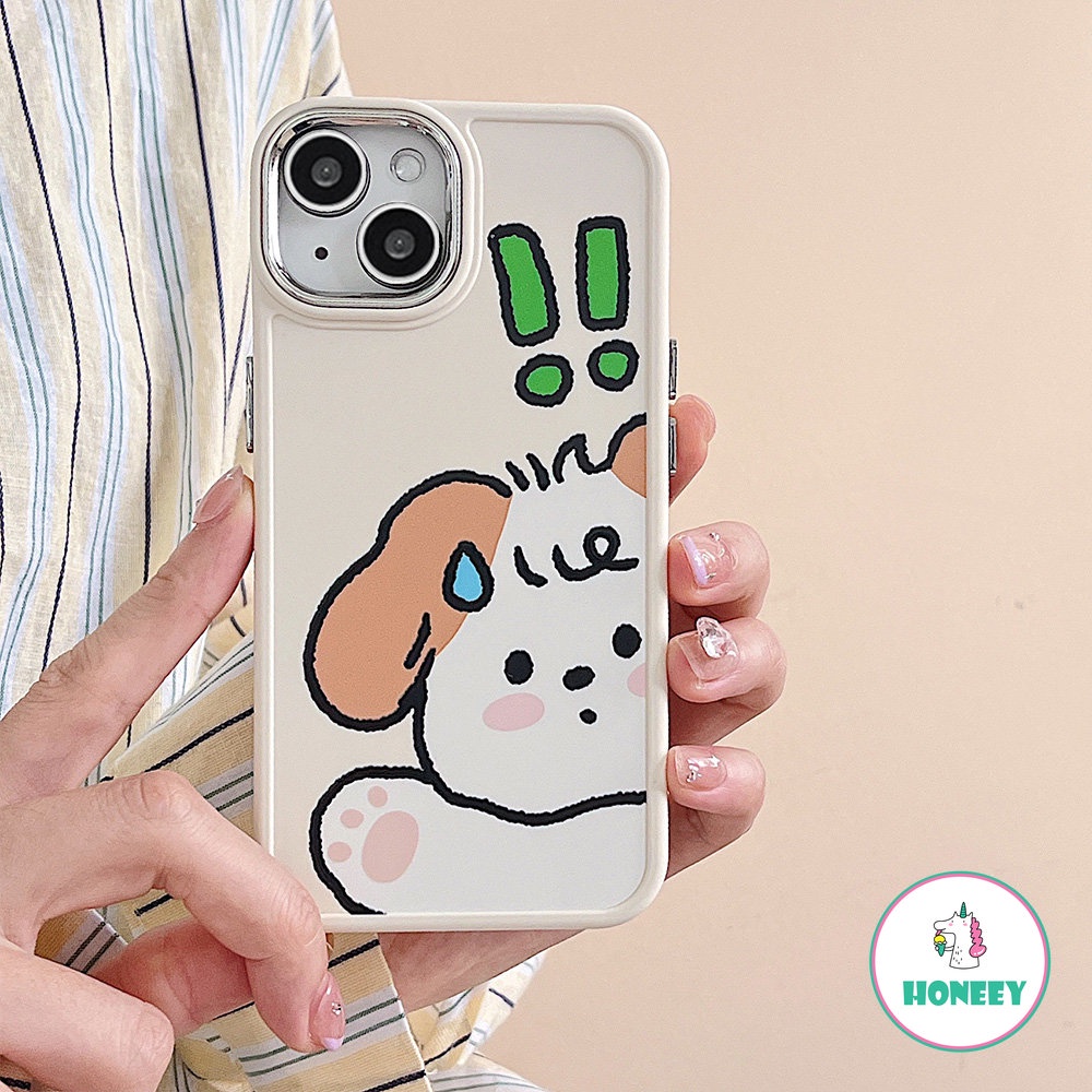 IPHONE Casing Ponsel Kartun Kelinci Pink Kompatibel Untuk Iphone14 Pro 13 12/12pro 11 Pro Max Cute Puppy Shockproof Back Cover