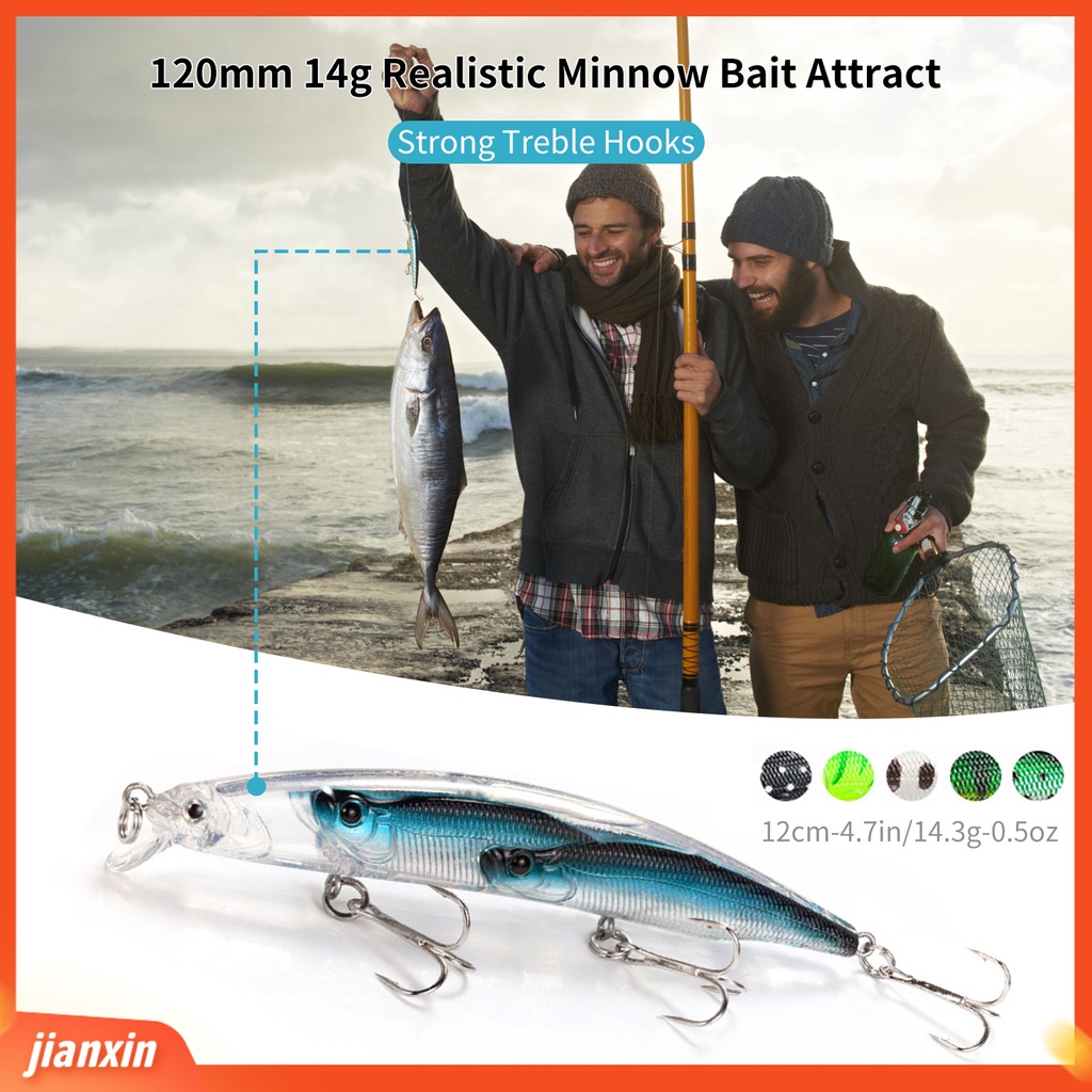 (In Stock) 120mm 14g Umpan Ikan Kecil Realistis Menarik Ikan Simulasi Plastik Kulit Ikan Mengambang Umpan Untuk Angling