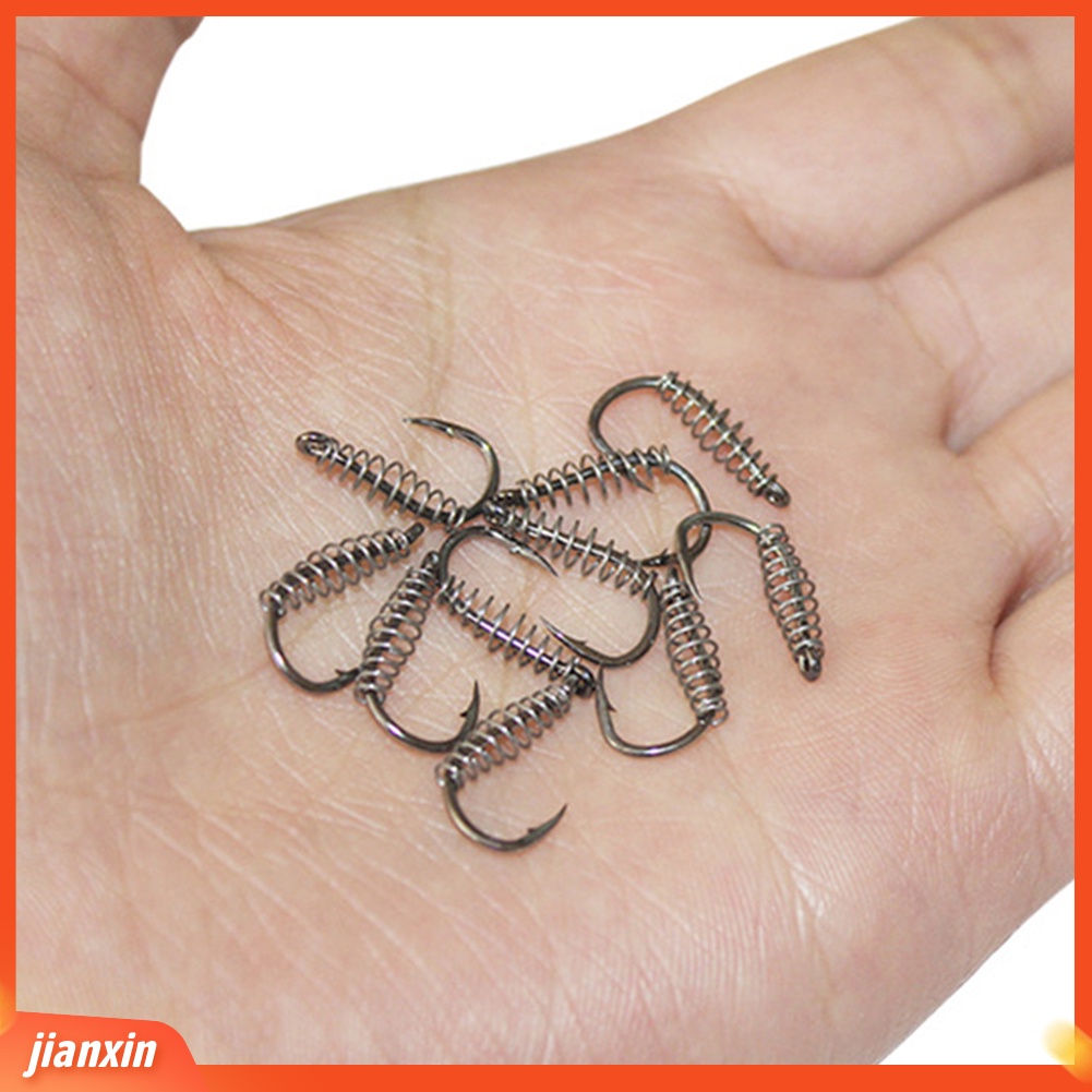 (In Stock) 10 Pcs Baja Karbon Diasah Chub Musim Semi Memancing Kait Ikan Tackle Aksesori