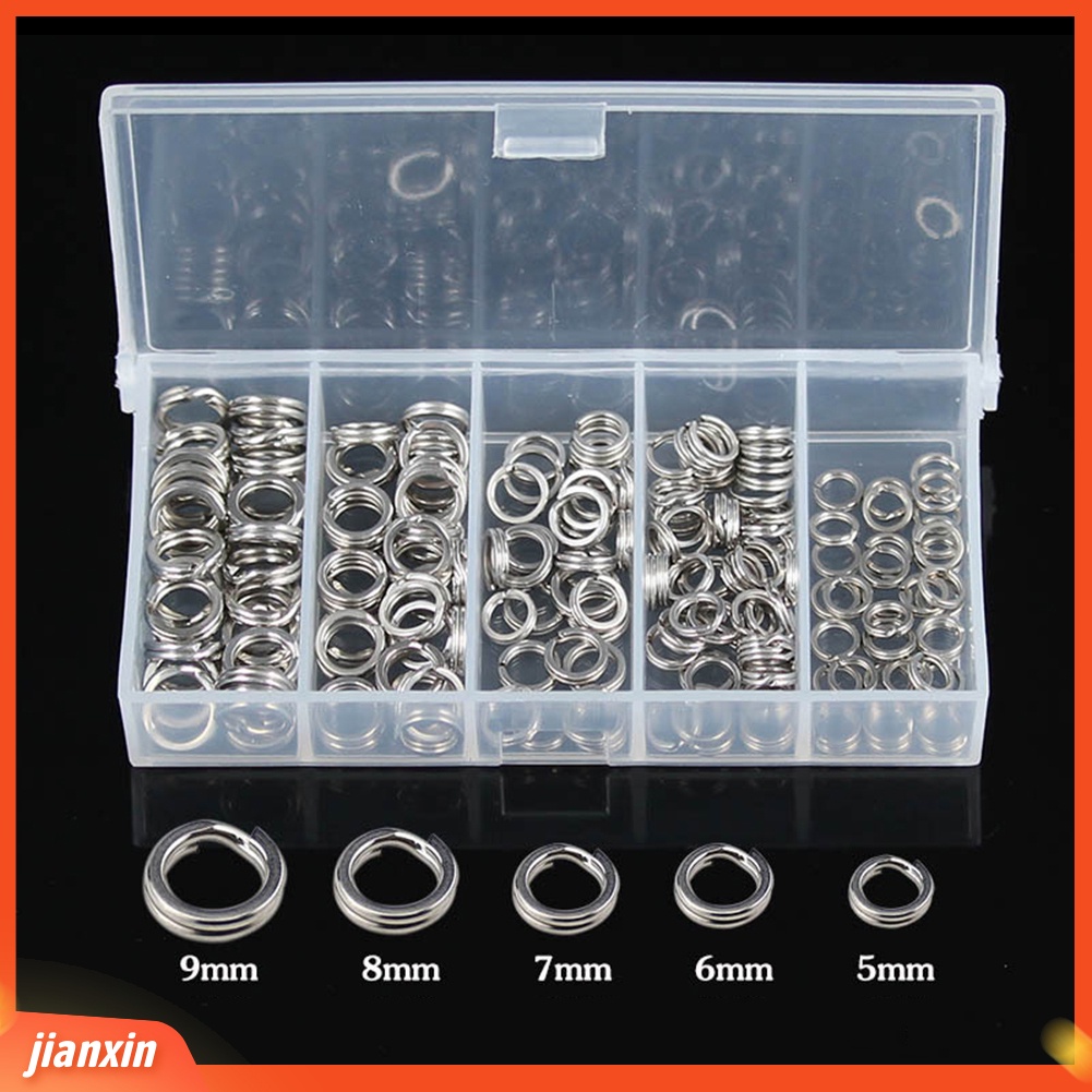 (In Stock) 200 Pcs Stainless Steel Memancing Split Rings Umpan Lure Solid Loop Tackle Tool Kit