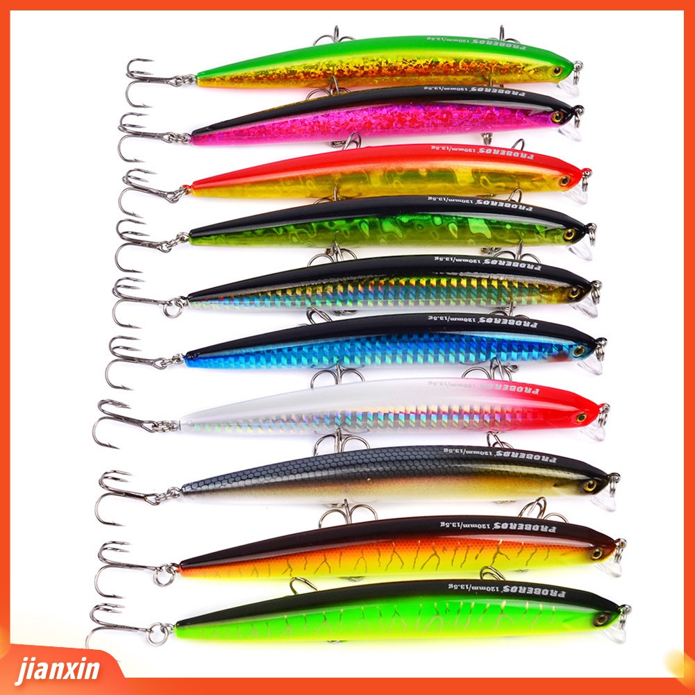(In Stock) 12.5cm Umpan Pancing Ikan Kecil Buatan Lure Keras Dengan Kait Treble Fishing Tackle