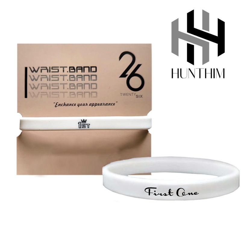 GELANG TANGAN PRIA rubber HH F1 WHITE BLACK