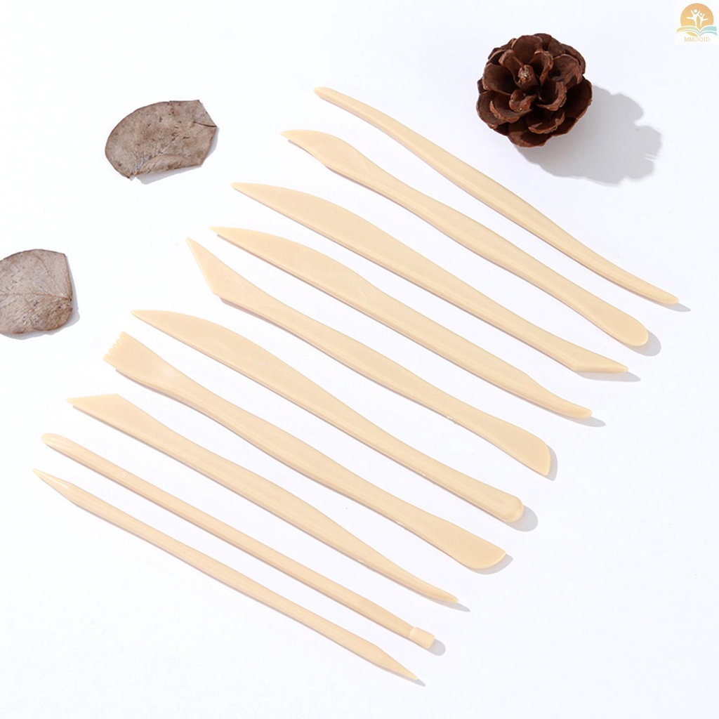 In Stock 10buah Clay Sculpting Tools Set Alat Tembikar Plastik Keramik Clay Carving Tools Hadiah Untuk Siswa Pemula Profesional DIY Perlengkapan Seni