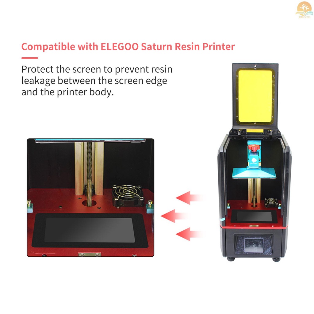 In Stock Paking LCD Hitam 9.5 x 6.7in Perlindungan Dari Tumpahan Resin Dengan Kain Non Debu Kompatibel Dengan Layar Printer 3D Resin ELEGOO Saturn 8.9 Inch