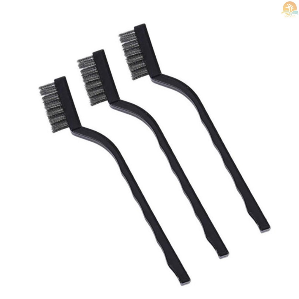 In Stock 3D Printer Parts &amp; Aksesoris Sikat Kawat Tembaga Kuningan Sikat Gores Dengan Pegangan Melengkung Untuk Nozzle Extruder Plat Hitam Pembersih Kusen Pintu Las Terak Dan Karat 12PCS
