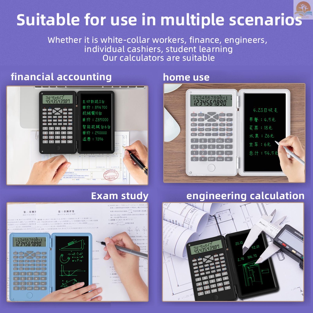 In Stock Kalkulator Ilmiah Dengan Papan Tulisan Yang Dapat Dihapus 240fungsi 2jalur LCD Display Kalkulator Matematika Keuangan Yang Dapat Dilipat Perlengkapan Sekolah Untuk Smp Sma Kuliah Studen