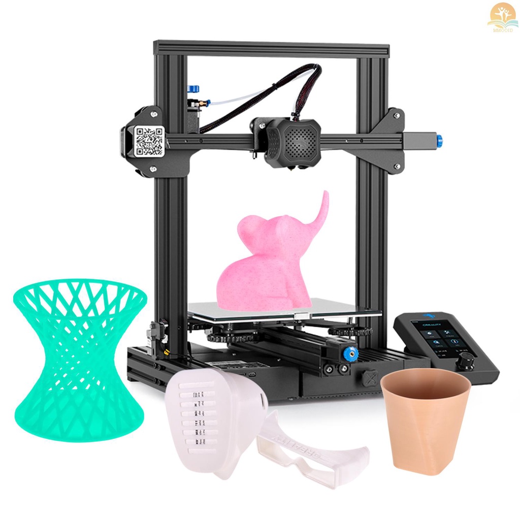 In Stock Creality 3D Ender-3 V2 3D Printer Kit Semua-Metal Struktur Terintegrasi Silent Mainboard Baru UI Display Screen Support Resume Printing 220*20*250mm Build Volume