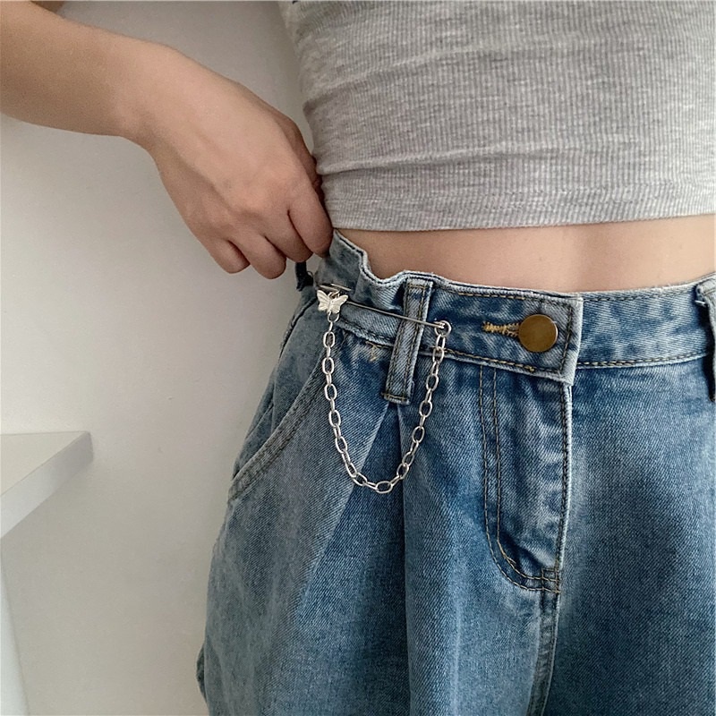 Gesper Pinggang Rantai Kupu-Kupu Bahan Alloy Fashion Untuk Wanita