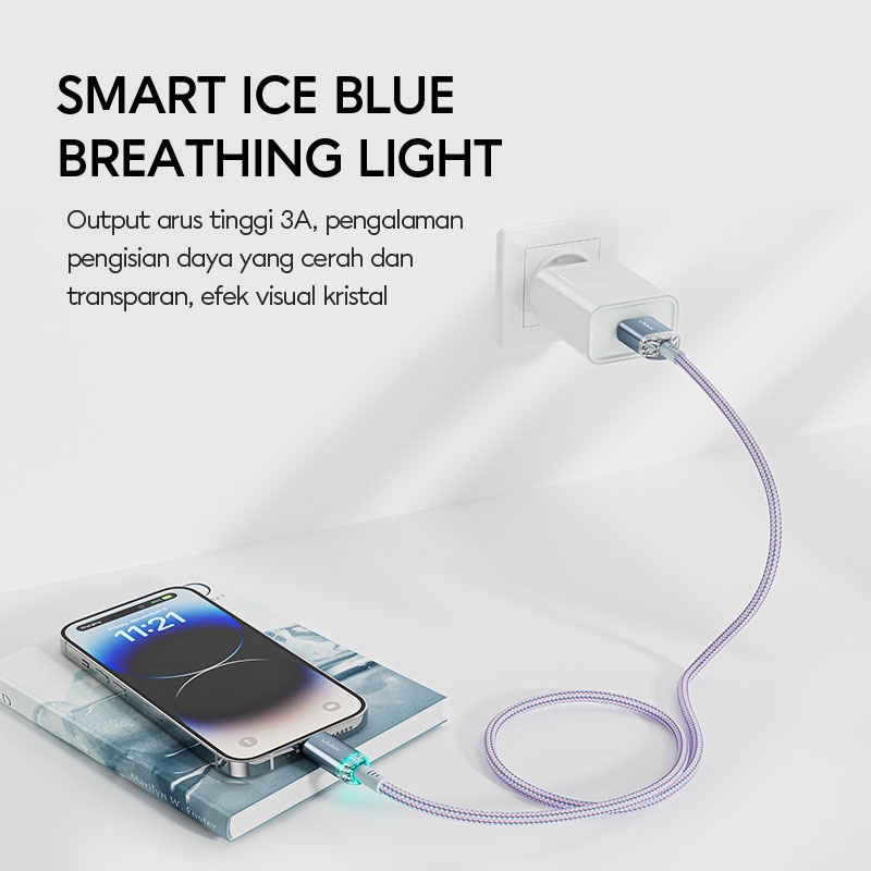 VIVAN Kabel Data USB Type C/Lightning/Micro USB 100cm Fast Charging 3A/2.4A Garansi Resmi 1 Tahun VXC100S/VXL100S/VXM100S