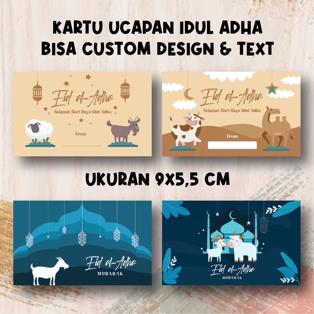 [ISI 100PCS] Kartu Ucapan Lebaran Idul Adha / Kartu Hampers Idul Adha - Kartu Ucapan Custom
