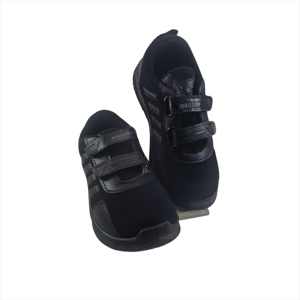 SEPATU SEKOLAH ANAK SD HITAM PUTIH &amp; HITAM HITAM SIZE 31 - 37 / BAGUZA CRETA - FANZ SHOES