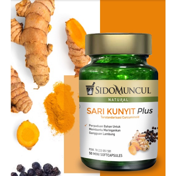 Sido Muncul Natural Sari Kunyit Plus Soft Capsule 50 Kapsul