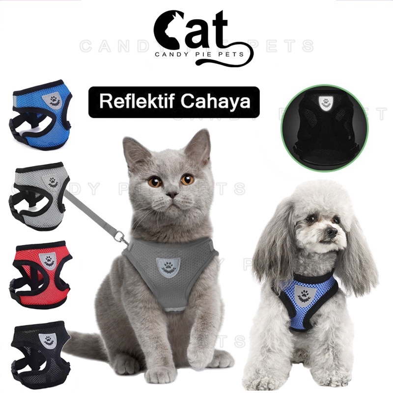 Rompi Kucing Tali Tali Anjing Kelinci Pengikat Reflektif Harness Kucing Murah