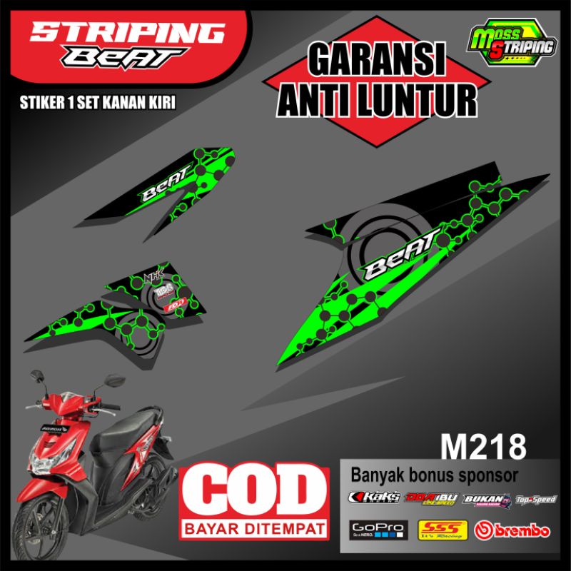 MASS striping- Striping Stiker list variasi motor honda Beat Karbu Carbu original decal glosy print 