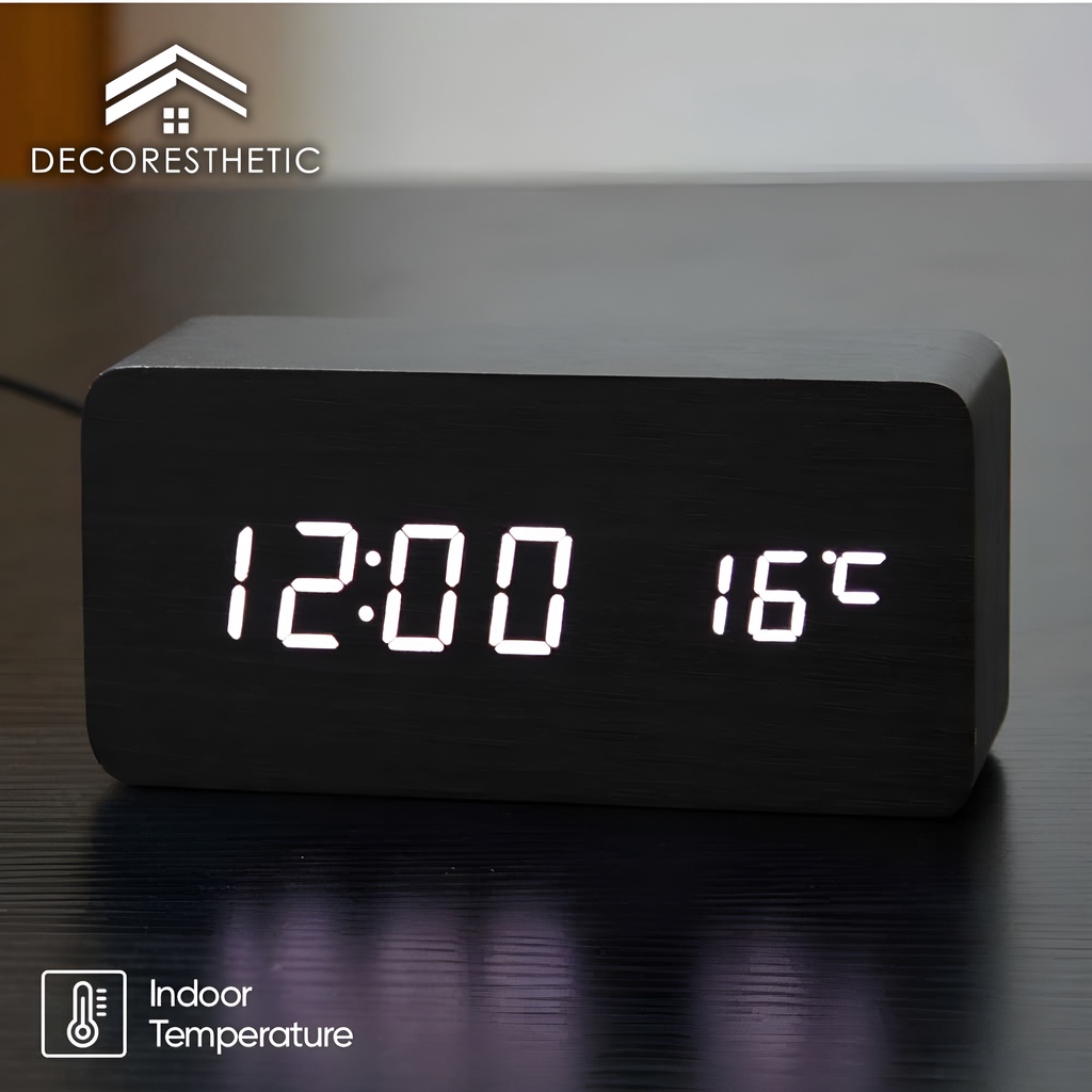 Jam Meja Modern Digital Hias Dekorasi Kamar LED Aesthetic Minimalis