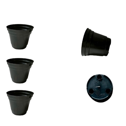 TERMURAH Pot Hitam 8 Cm - Pot Hitam Pot Bunga 8CM Plastik Kaktus Vas Bunga Kecil Hitam Pot Mini