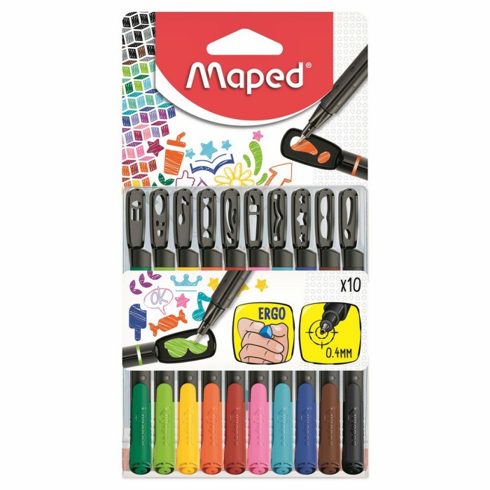 

[DD] MAPED GRAPH PEPS COLOR DRAWING PEN SET PULPEN GAMBAR TEKNIK WARNA - Set 10