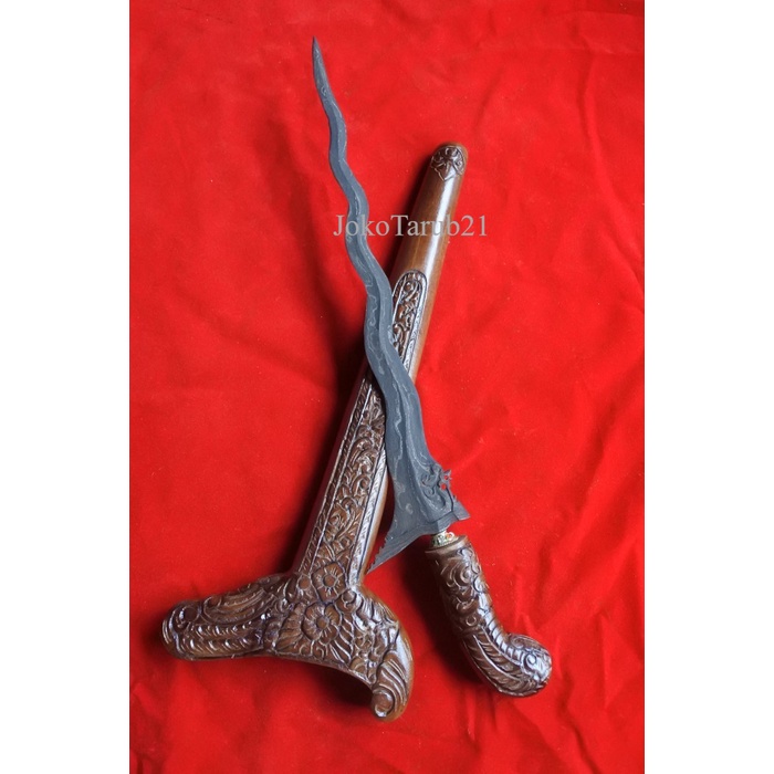keris naga siluman warangka ukir model madura alusan tinggalan kakek b antik