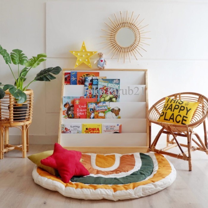 Rak buki montessorie ( rak buku/rak buku anak/rak buku kayu/ rak kayu murah