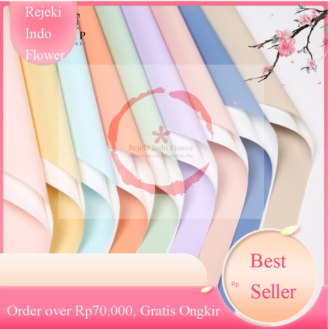 

[1 PAK / 1 PACK] REJEKI KERTAS BUNGA DOUBLE COLOR WHITE FLOWER WRAPPING GROSIR FLOWER WRAP BUKET PAPER BISA CAMPUR WARNA WARNI