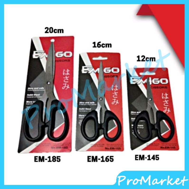 PRO Gunting Stainless Steel 14 CM Gunting Medium Hitam Ukuran Paper Scissors Gunting Kertas Stainless