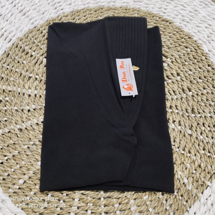 Promo Bisa COD Hijab Instant Dewasa Oval Polos Kerudung Jilbab Jersey Premium Doa Ibu - Hitam