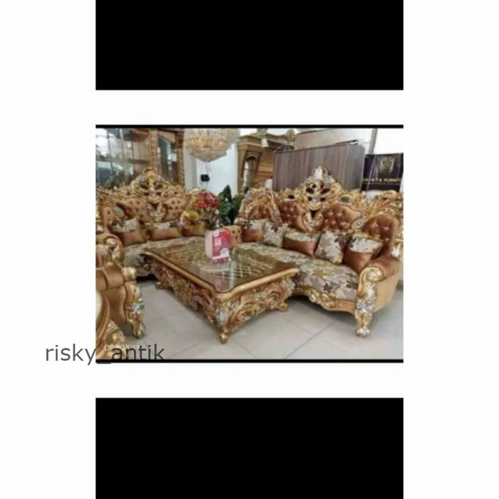 KURSI TAMU MINIMALIS SOFA MEWAH UKIR ROYAL BELAGIO RAHWANA JATI JEPARA - 321meja Termurah cod redy