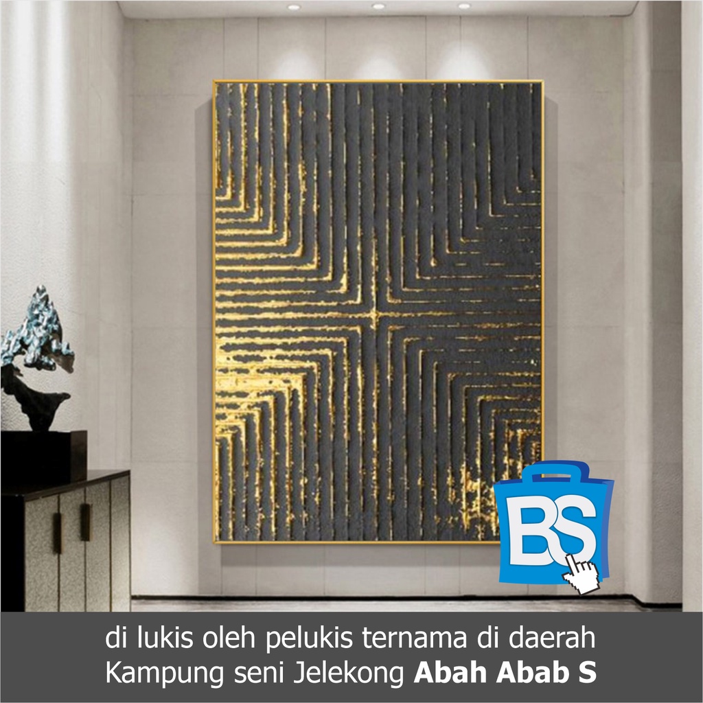 lukisan abstrak hitam Lukisan abstrak emas Seni dinding bertekstur hitam dan Emas Seni abstrak hitam
