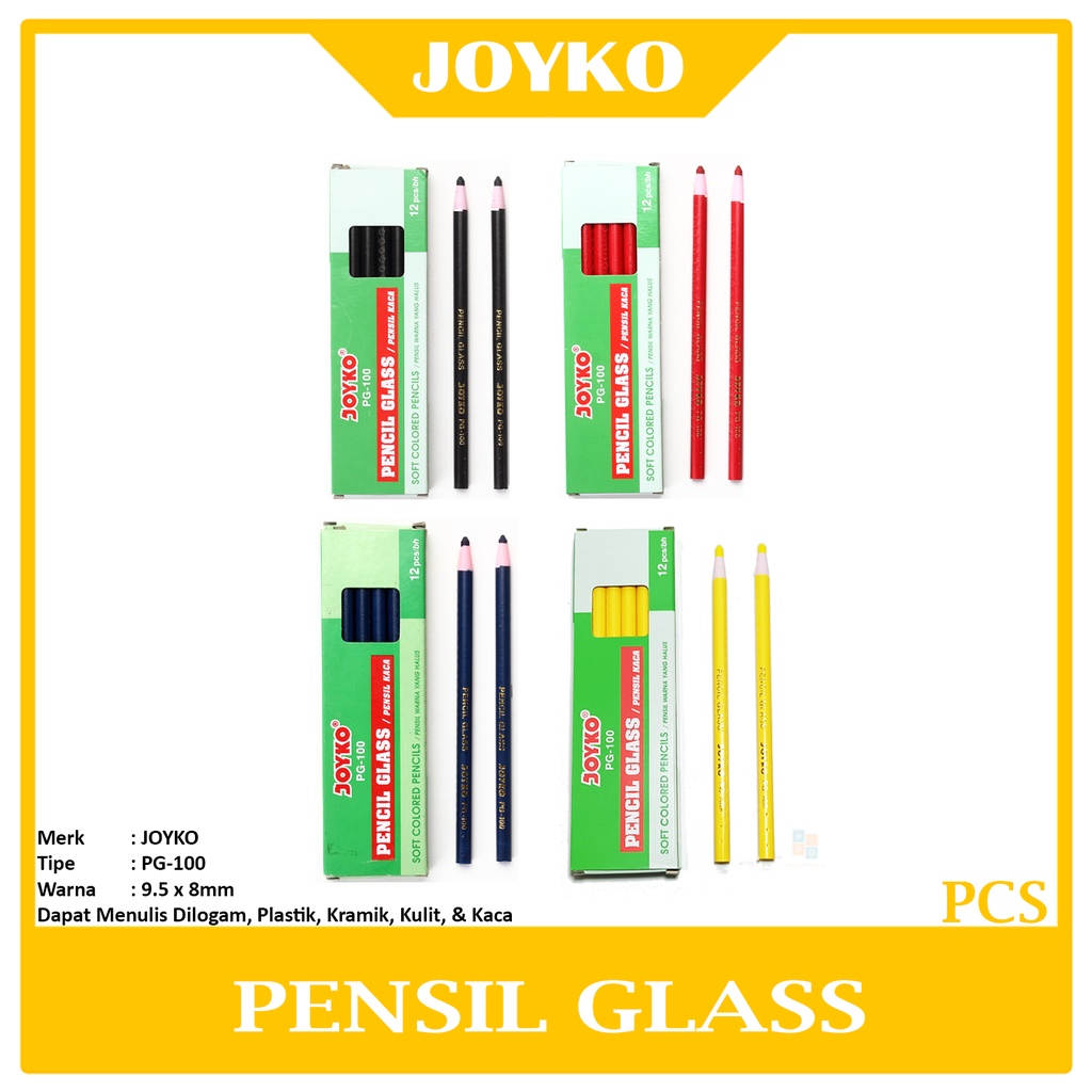 

JOYKO - Pensil Kaca - Pencil Glass PG-100 Berwarna - Pcs