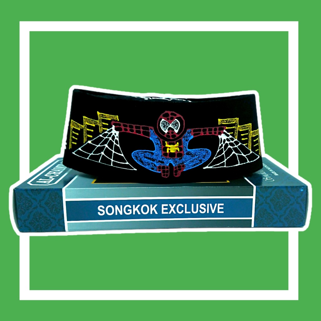 Songkok Anak Gambar Spidermen / Songkok Putih / Peci Hitam / Songkok Hitam Polos / Songkok Hitam / S