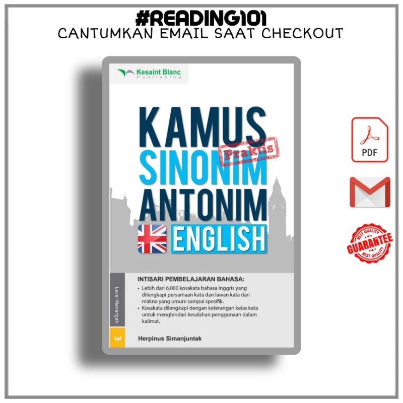 

[Indonesia] Kamus Sinonim Antonim English; Buku Belajar Bahasa Inggris