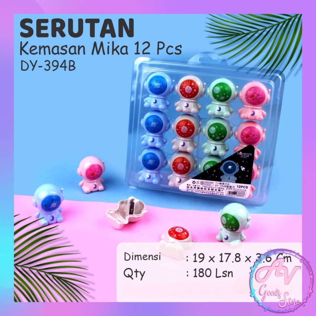 

1Pak Rautan Mika Astronout Space isi 12pcs / Serutan Pensil Fancy Lucu