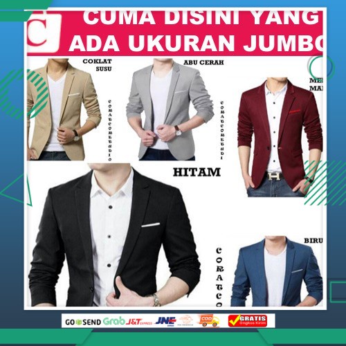 JAS KEREN STYLE TERBARU TERLARIS /19 Warna Jas Pria Blazer Cowok Polos Kantor Kerja Formal Saku Pest
