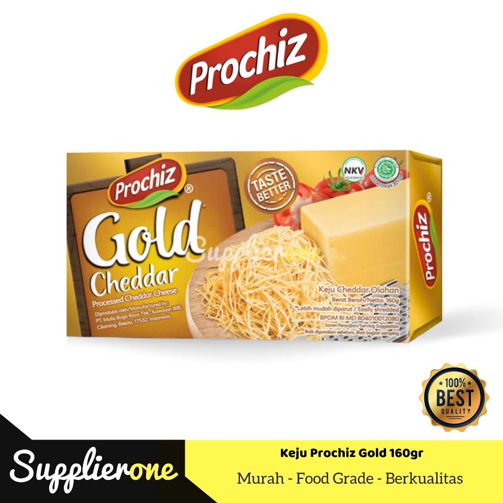 

Prochiz Keju Cheddar Gold 160gr / Keju Cheddar Prochiz / Keju Parut / Keju Serbaguna