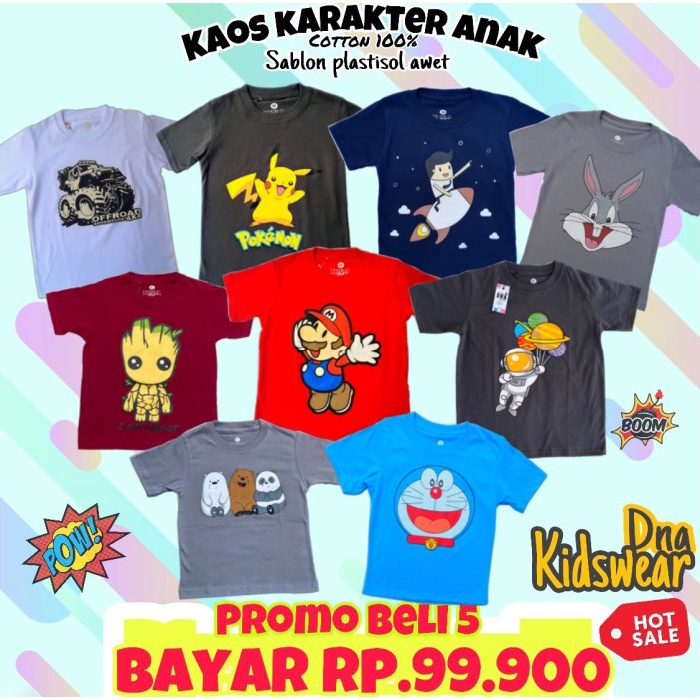 Grosir Baju Kaos Anak Cotton Combed 30s Asli Distro Kualitas Export - S