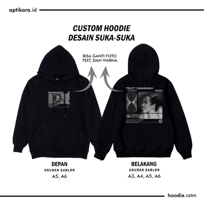 Harga Custom Hoodie Satuan Desain Sendiri Sablon Plastisol Terbaru