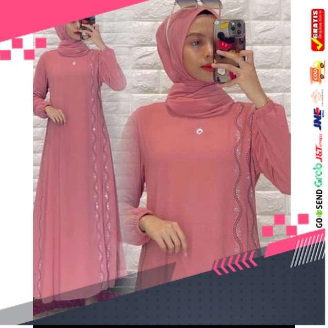 BAJU GAMIS MODEL BARU TERMURAH STYLE TRENDY /GAMIS CERUTY MALAYSIA GAMIS WANITA TERBARU KOMBINASI WA