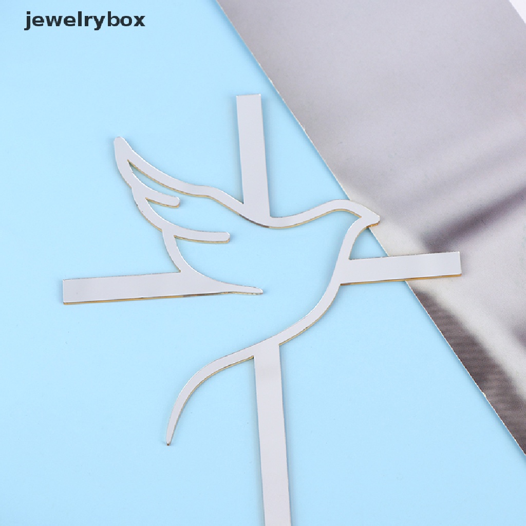 [jewelrybox] 1pc Peace Dove Cake Topper Baptisan Kue Perjamuan Akrilik Dekorasi Ulang Tahun Butik
