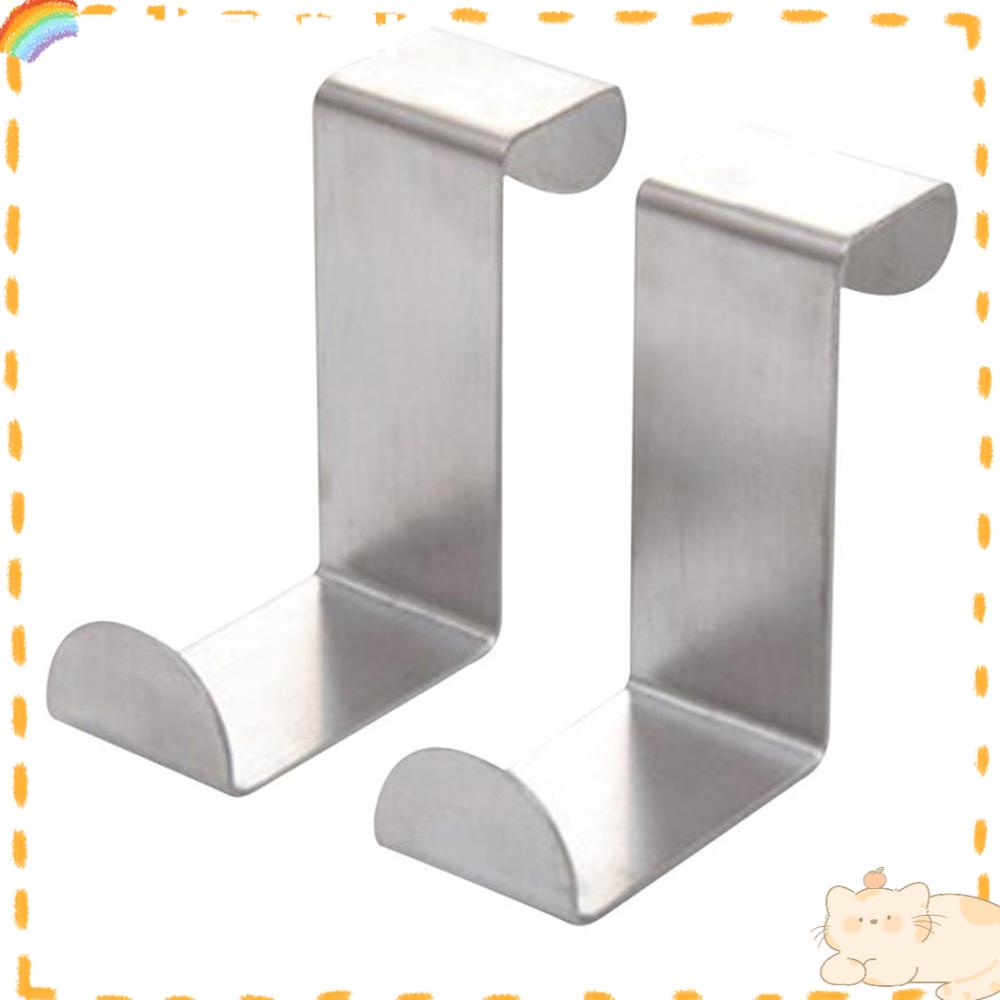 Solighter 2PCS Door Hook Silver Alat Dapur Organizer Stainless Steel