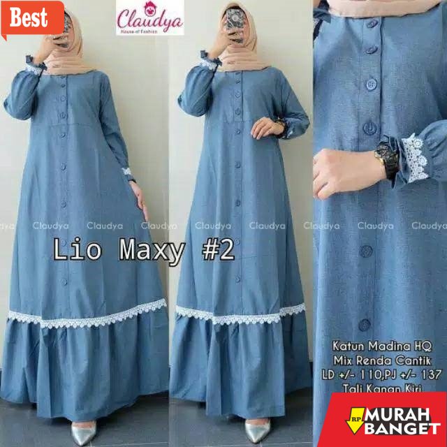 GAMIS RAMADHAN TERBARU UNTUK WANITA- BAJU GAMIS LIO MAXY