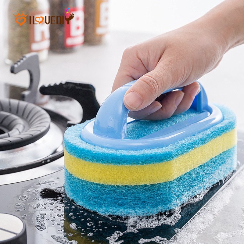 [Unggulan] Sikat Spons Pembersih Toilet Kamar Mandi Dapur Dengan Gagang/Cleaning Car Glass Groove Windshield Wiper/Windows Cleaning Brush Sponge Scrub Brushes/Alat Pembersih