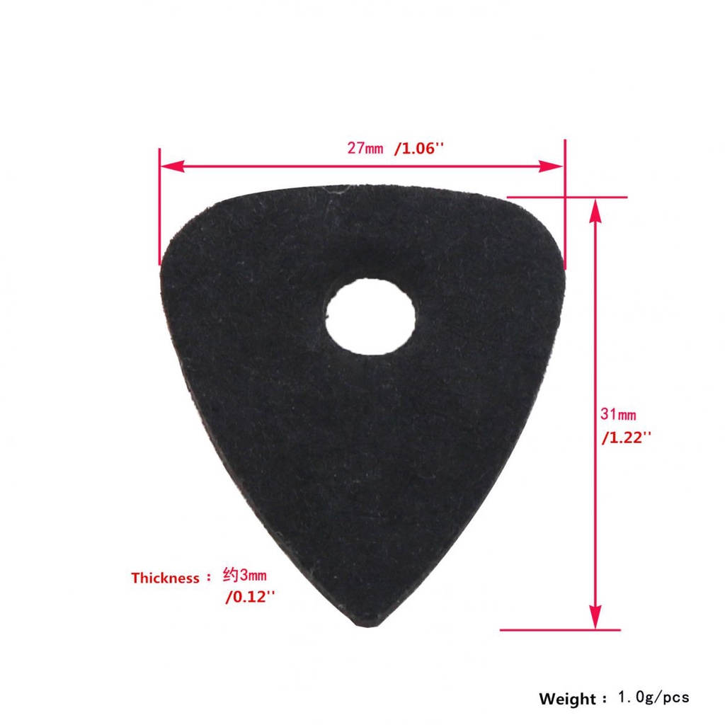 1biji Paddle Wool Murni Untuk Gitar/Ukulele Dengan Lubang Punched Stringed Instrumen Wol Plectrum