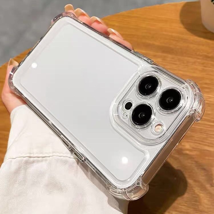 IPHONE Soft Case Tahan Guncangan Kompatibel Untuk Casing Iphone14 13 12 11 Pro Max XS Max X XR 7 +8 6 6S Plus TPU Transparan Unik Tombol Cover Pelindung Kamera