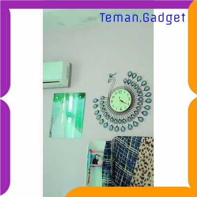 TG -  ART SAFEBET Jam Dinding Bulat Quartz Clock Diamond Peacock 53CM - H19