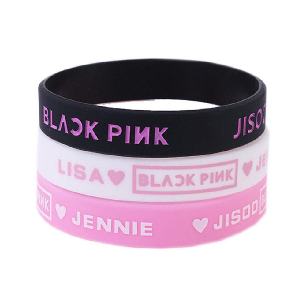 Needway  Blackpink Gelang Tangan Trendi Fashion Fan Support Aksesoris Perhiasan Tangan Cincin Terukir Kpop Bintang Gelang Blackpink