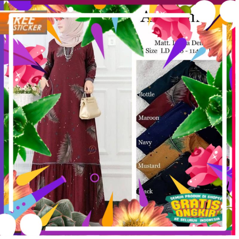 RESTOCK LD 100-120 ANDROMEDA JUMBO GAMIS BUSUI DENIM DIANA MAT DENIM DIANA BUSUI/ solat sholat ied i