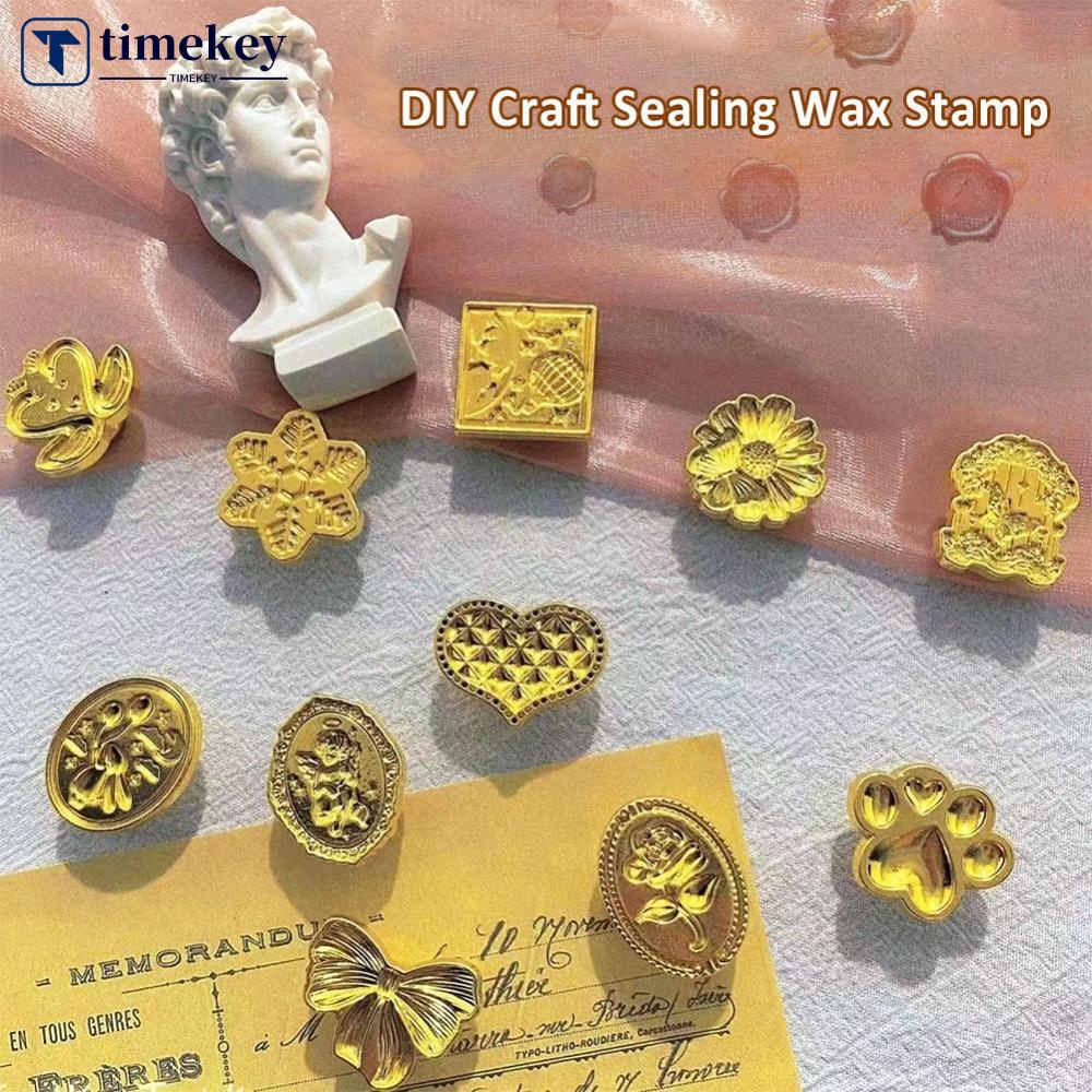 Timekey Handmade DIY Craft Sealing Wax Seal Stamp Vintage Craft Head Card Amplop Undangan Pernikahan Bungkus Scrapbooking Stamp G8O8